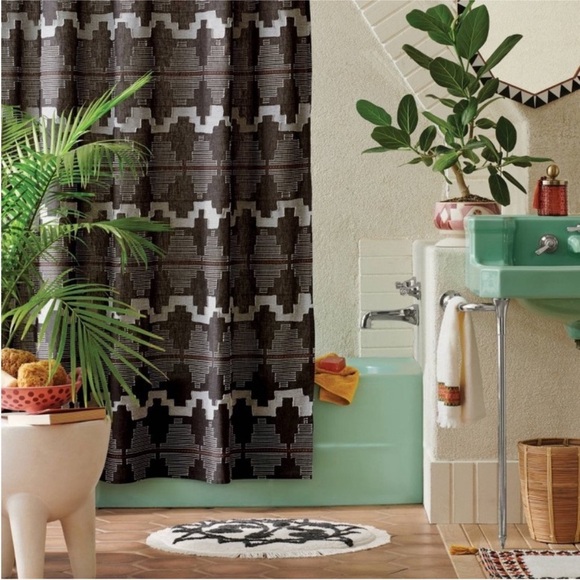 NWT JUNGALOW × OPALHOUSE day in day out shower curtain -black - Picture 2 of 8